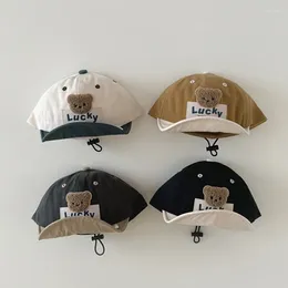 Ball Caps 47-49 Cm Baby Cap 2024 Spring/Autumn Korean Cute Cartoon Duckbill For Girls Sun Protection Thin Soft Brimmed Baseball