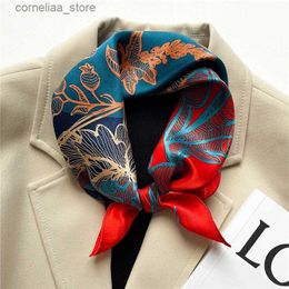 Bandanas Durag Scarves Pure Silk Scarf Women Small Square Hairband Foulard Female Neck Kerchief Bandana High Quality Hair Ties Ribbon Scarves Y240325