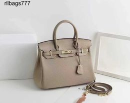 Genuine Leather Bk 2024 Family Handbag Lychee Pattern Top Layer Cow Women's Single Shoulder Messenger Handbag Fashionable and Versatile