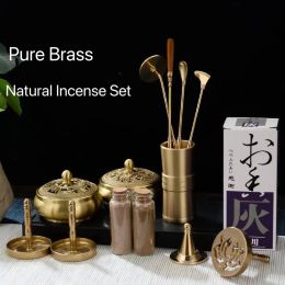 Burners Natural Incense Powder Burner Kit Pure Brass Fragrance Seal Moulding Tools Traditional Incense Making Holder Set Creative Gifts