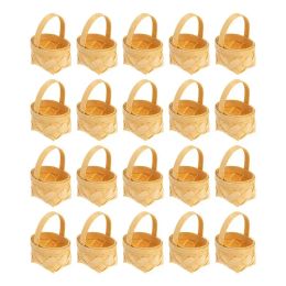 Baskets 20Pcs Candy Baskets Mini Woven Baskets Gift Chocolate Wrapping Baskets Chip Candy Gift Hamper Children's Toy Basket Packaging