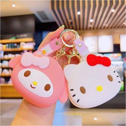 Cartoon Figures Wholesale Small Gift Purse Cute Kuromi Bag Cinnamoroll Storage Wallet Keychain Pendant Drop Delivery Toys Gifts Action Dh09Y
