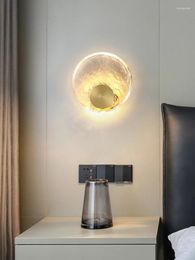 Wall Lamp Creative Glass Light For Living Room Bedroom Hallway Home Modern Designer Decora LED Round Copper Sconce Indoor Fixtures