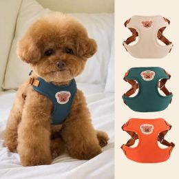Sets Pet Harness Leash Set Cute Bear No Pull Dog Vest Harness Strap Adjustable Breathable Harness for Puppy Cat Dog Supplies