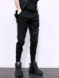 Men's Pants ARENS Techwear Male Fashion Black Casual Small Feet Harem Design Style Zipper Decoration Personality