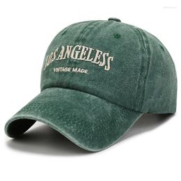 Ball Caps Green Baseball Cap Female Street Wash Letter Thorn Soft Top Embroidered Duck Hat Male Spring Summer Visor