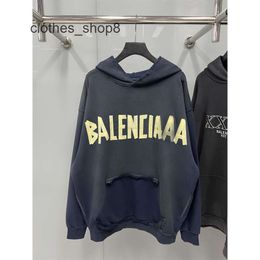 Designer Mens Men 24ss Sweaters Fashion Home Hoodies balencigs High Quality Hoodie Yellow Tape Printed 6VWI