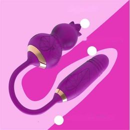 Chic Tongue Telescopic Gun Massage Vibrating Rod Vibration Masturbation Jumping Egg Female Adult Sex Products 231129