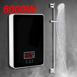 Zaagbladen 220v 6000w Instant Tankless Electric Hot Water Heater Bathroom Kitchen Instant Heating Tap Demand Water Heater with Lcd Display