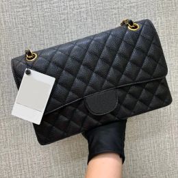 designer handbag 10A 25CM caviar sheepskin flap bag luxury bag designer womens bags high-quality shoulder bag crossbody bags mirror high-quality chain bags