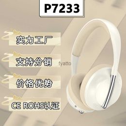 Headphones Earphones P7233 Headworn Bluetooth Wireless Music Black Technology Full Package Stereoscopic Earmuffs Scalable H240326