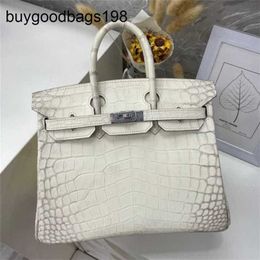 Designer Bag Himalayans Handbags Genuine Leather Bag Himalayanss Tote Family Special Bk25 Mist Face True Crocodile Skin Sewn Wax Thread Silver Buck