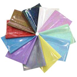 Fabric Holographic Laser Bubble Raindrop Pattern Mirror Faux Leather Iridescent Fabric for Bows Earrings Bag DIY Materials 30*135CM