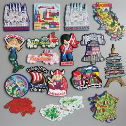 PVC Fridge Magnets Copenhage Denmark USA Paris France Fiji Islands Argentina Switzerland London Puerto Rico Bahamas Germany 240318