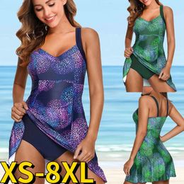 Sexy Tankini Monokini Set Women Swimsuit Twopiece Swimwear Bikini Summer Beach Wear Bathing Suit Swimdress 240322