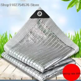 Nets Shading 99% Aluminium Foil Sunshade Net Silvery AntiUV Awning Fence Privacy Screen Garden Sun Shade Mesh Car Sun Shed Canopy