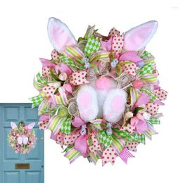 Decorative Flowers Easter Wreath Front Door Decor Ribbon Decoration Creative Garland For Fireplace Wall