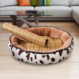 Mats Round Dogs Bed Summer Cat Kennel Soft Washable Sleeping Cushion Breathable Puppy Mat Pad Pet Bed Sofa for Dog Cat Pet Supplies