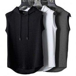 summer Men Clothing Tank Tops Plus Size Sweatshirt Sleevel Tops Hoodie Vest Workout Fitn Mens T Shirt Workout Hip Hop Vest M9nn#