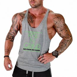 brand Gym Clothing Mens Muscle Stringer Tank Top canotta bodybuilding Vest Cott Y Back Workout Sleevel Undershirt 44n2#