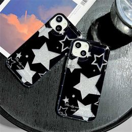 Cell Phone Cases Ins Korean Cute Cartoon Glitter Star Phone Case For iPhone 14 13 12 11 Pro Max X XS XR 7 8 Plus SE3 Bling Shockproof Soft Cover H240326