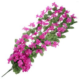 Decorative Flowers Artificial Violet Flower Wisteria Vines Hanging Garland Hydrangea String For Wedding Party Decor Fuchsia