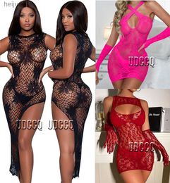 Sexy Set Hot and Sexy Fish Net Underwear Transparent Babydoll Dress Underwear Inventory Chemical Tight Dresses Lace Pattern Bikini Tight Dresses C24325
