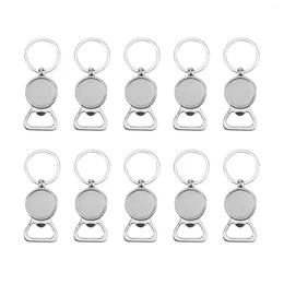 Keychains 10Pcs Sublimation Metal Blank Keychain Bottle Opener Key Ring Thermal Transfer Diy Material