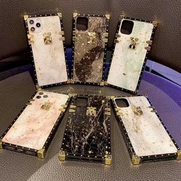 Cell Phone Cases Luxury Marble Texture Phone Case For iPhone11 14 15Pro Granite Stone Pattern Soft Square For iPhone 12 13 XS Max XR 78Plus Cover H240326