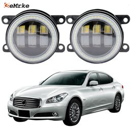 EEMRKE Led Fog Lights Assembly 30W/ 40W for Nissan Cima DAA-HGY51 2013-2022 with Clear Lens Angel Eyes DRL Car Daytime Running Light 12V Fog Lamp