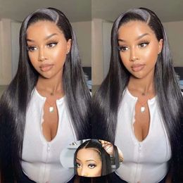 Wear and Go Plucked 5x5 Straight Front Pre Cut HD Lace 180% Density Glueless Wigs Human Hair for Beginners 22 Inch