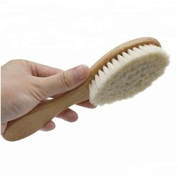 Other Hair Removal Items Super Soft Goat Bristle Swee Brush Oval Wood Handle Barber Dust For Broken Cleaning Tool Men Beard Comb Drop Dhtfn