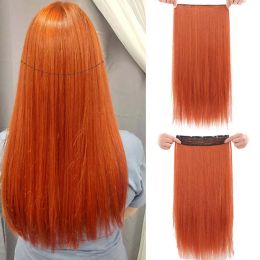 Piece Piece New Concubine Synthestic 24 Inch 5 Clip Hair Hairpiece Orange Organic For Woman Natural Accessories Hair Clips Wig