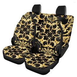 Car Seat Covers Ers Golden Baroque Pattern Accessories Soft Non-Slip Washable Interesting Anti-Dirt Front Back Er Set For Truck Drop D Otpmj