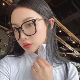 Designer Celiene Sunglasses Plain Black Framed Glasses for Womens Instagram Korean Version Slimming and Anti Blue Light Flat Lenses Internet Famous Triumphal Arch