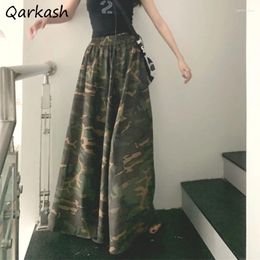 Skirts Camouflage Women Military Fashion Simple Cool Leisure All-match Female Summer A-line High Waist Designer Streetwear Chic