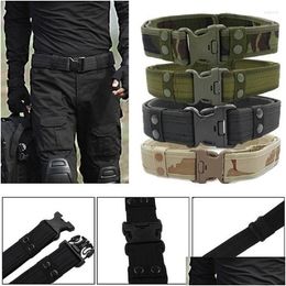 Waist Support Nylon Army Style Combat Belts Quick Release Tactical Belt Men Waistband Outdoor Hunting Camouflage Strap 5X130Cm Drop De Ot6Mf