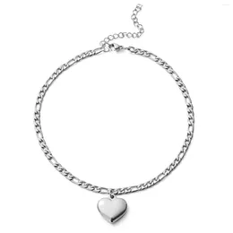 Anklets Love Heart Pendant Versatile Design Chain Bracelet For Women Decorative Jewellery