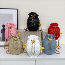 12% OFF Designer bag 2024 Handbags Xiaoxiangfeng Drawstring Crossbody Bucket with High Grade and Versatile Handheld Small Chain Soft Leather Womens