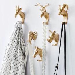 Rails Hook Home Decoration Nordic Multifunctional Animal Free Punch Hook Deer Head Coat Hook Wall Coat Hook Hanging Key Hook