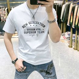 European Station Men's T-Shirt Short Sleeved Phantom Letter Printed Clothes Men's Trendy Slim Fit Versatile Half Sleeve Casual T-Shirt