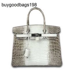 Designer Bag Himalayans Handbags Genuine Leather Emma Pure Manual Sewing Counter Quality Frenccrocodile 30cm Classic Classical Larger Capac