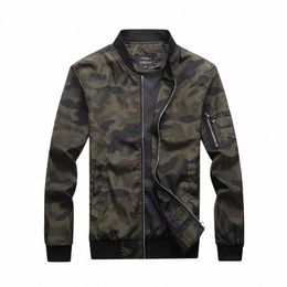 quality Men's Camoue Zipper Jackets Male Coats Camo Bomber Jacket Mens Hip Brand Clothing Autumn Outwear Plus Size M-7XL e23n#
