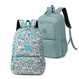 Women large Backpack School Nylon Travel Rucksack Flower Printing Bag Female Sport 16 inch laptop bag for Weekender 240323