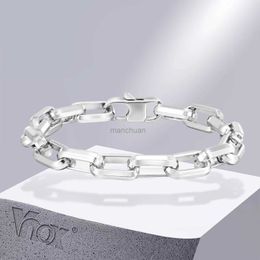 Chain Vnox 9.2mm Thick Paper Clip Mens Chain Bracelet Anti Allergy Stainless Steel Chain Bracelet Birthday Party Gift 240325