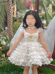 New designer kids clothes girls dresses baby skirt Size 90-150 CM three-piece suit Princess dress necklace Headscarf 24Mar