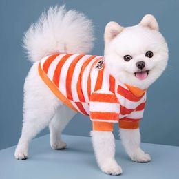 Rainbow Striped Fleece Dog Sweater - Cosy & Cute Pet Clothing for Autumn and Winter Warmth