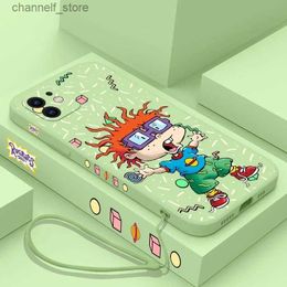 Cell Phone Cases Funny R-Rugrats Phone Case For iPhone 15 14 13 12 11 Pro Max Mini X XR XS MAX 8 7 Plus 6 6S Plus Silicone Cases with Hand StrapY240325