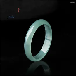 Cluster Rings Natural Old Pit A Jadeite Blue Water Jade Couple Promise Ring Exquisite Luxury Fashion Jewelry Wedding Souvenir Holiday