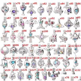 Lockets 600 Designs For You Choose -Pearl Cage Beads Locket Pendant Aroma Essential Oil Diffuser Diy Necklace Earrings Bracelet Drop D Dhdpi